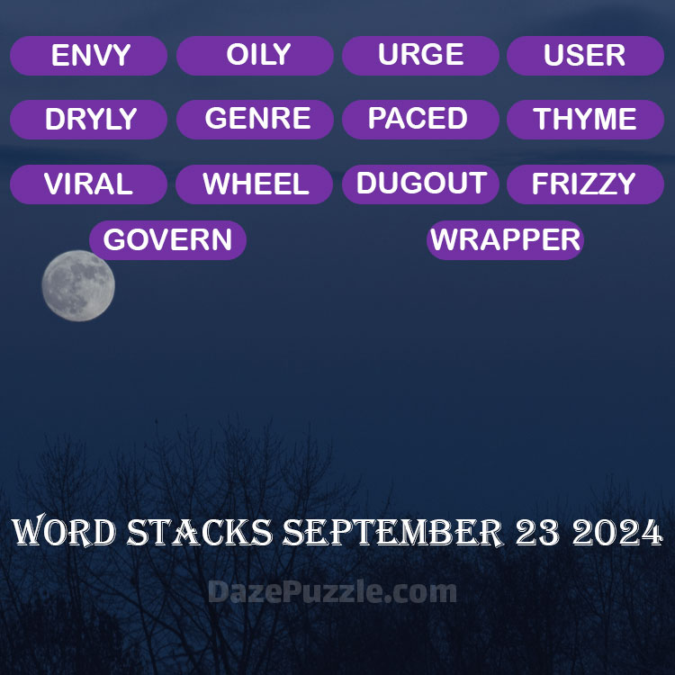 Word Stacks September 23 2024 Daily Puzzle Answer