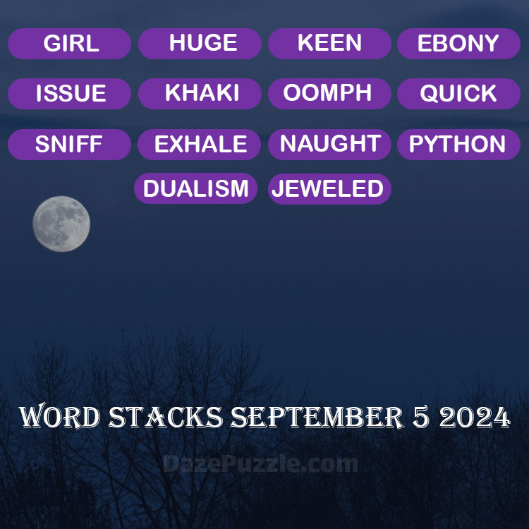Word Stacks September 5 2024 Daily Puzzle Answer