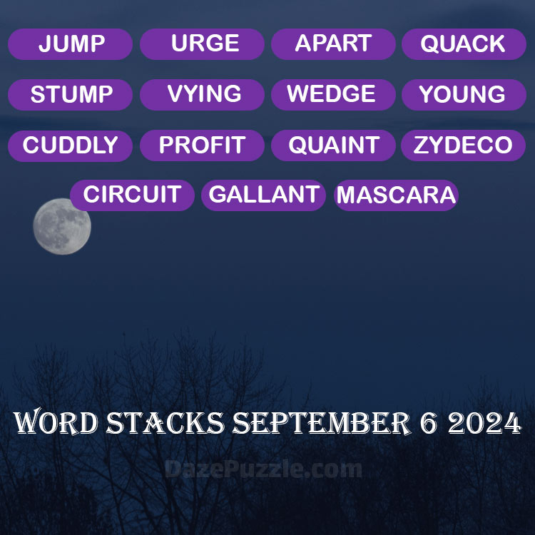 Word Stacks September 6 2024 Daily Puzzle Answer