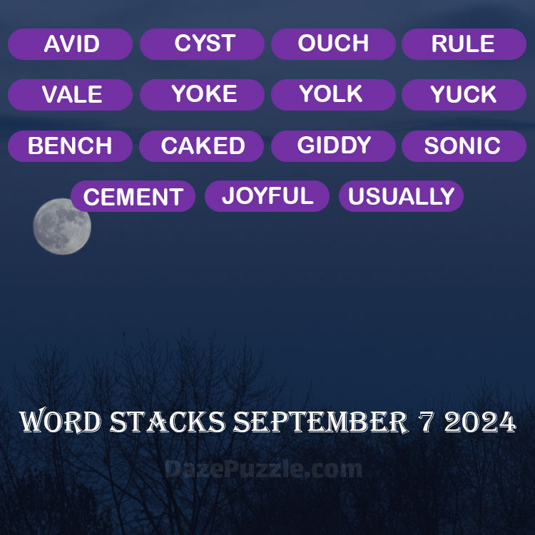 Word Stacks September 7 2024 Daily Puzzle Answer