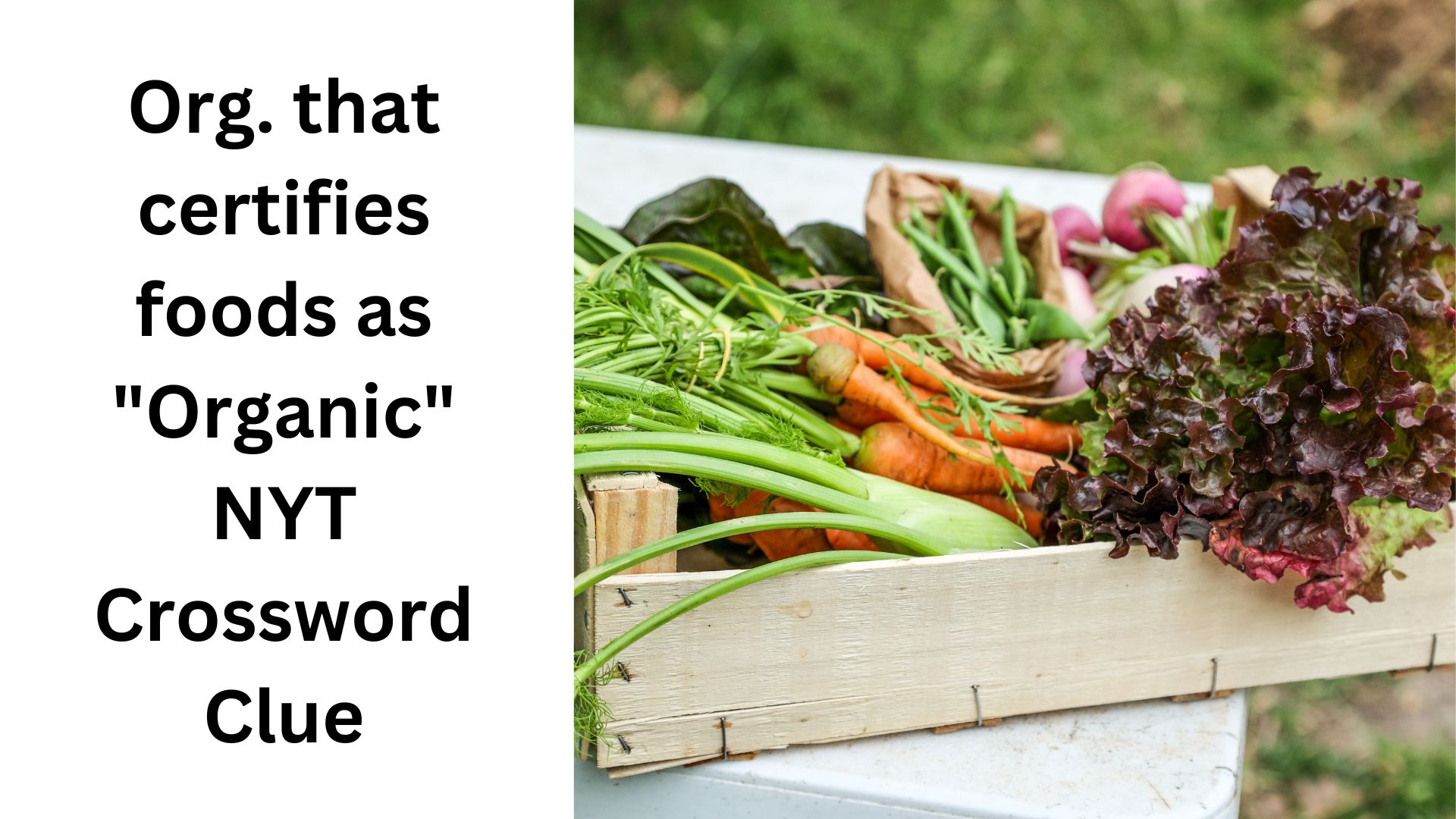 Org. that certifies foods as "Organic" NYT Crossword Clue