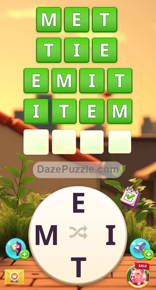 Word Madness Level 25 Answers