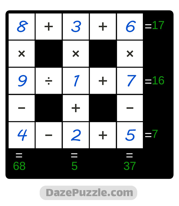 puzzle page cross sum 29 september 2024 answer