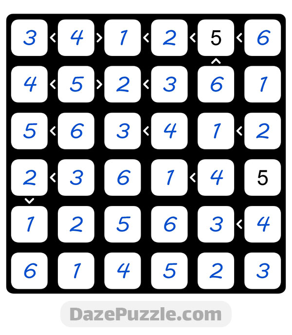 puzzle page futoshiki 21 september 2024 answer