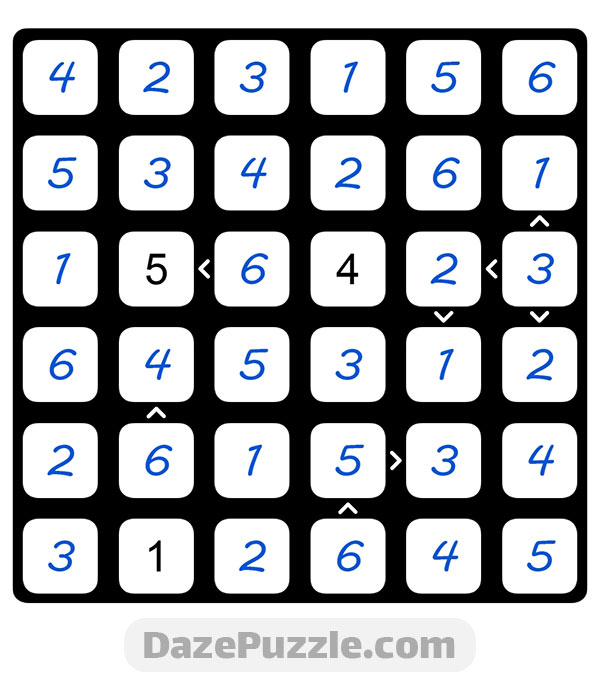 puzzle page futoshiki 28 september 2024 answer