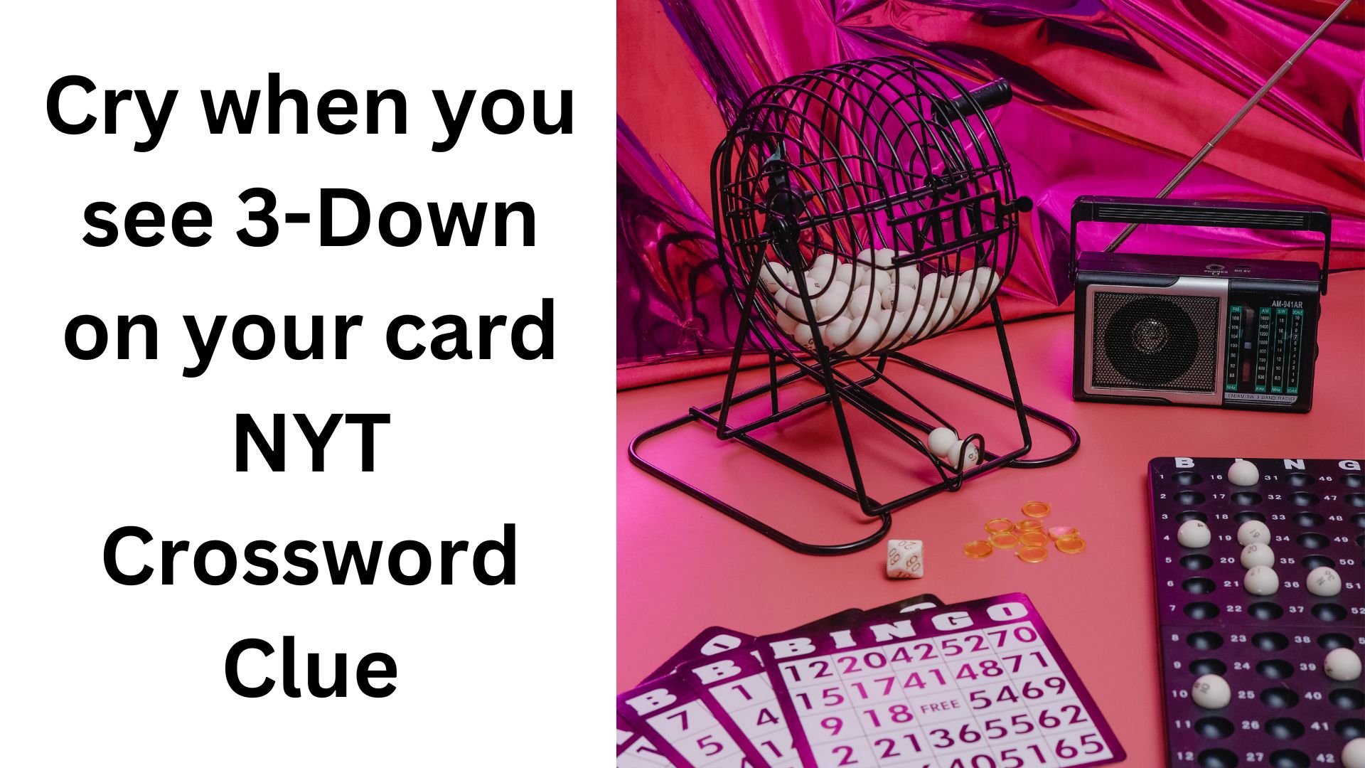 Cry when you see 3-Down on your card NYT Crossword Clue
