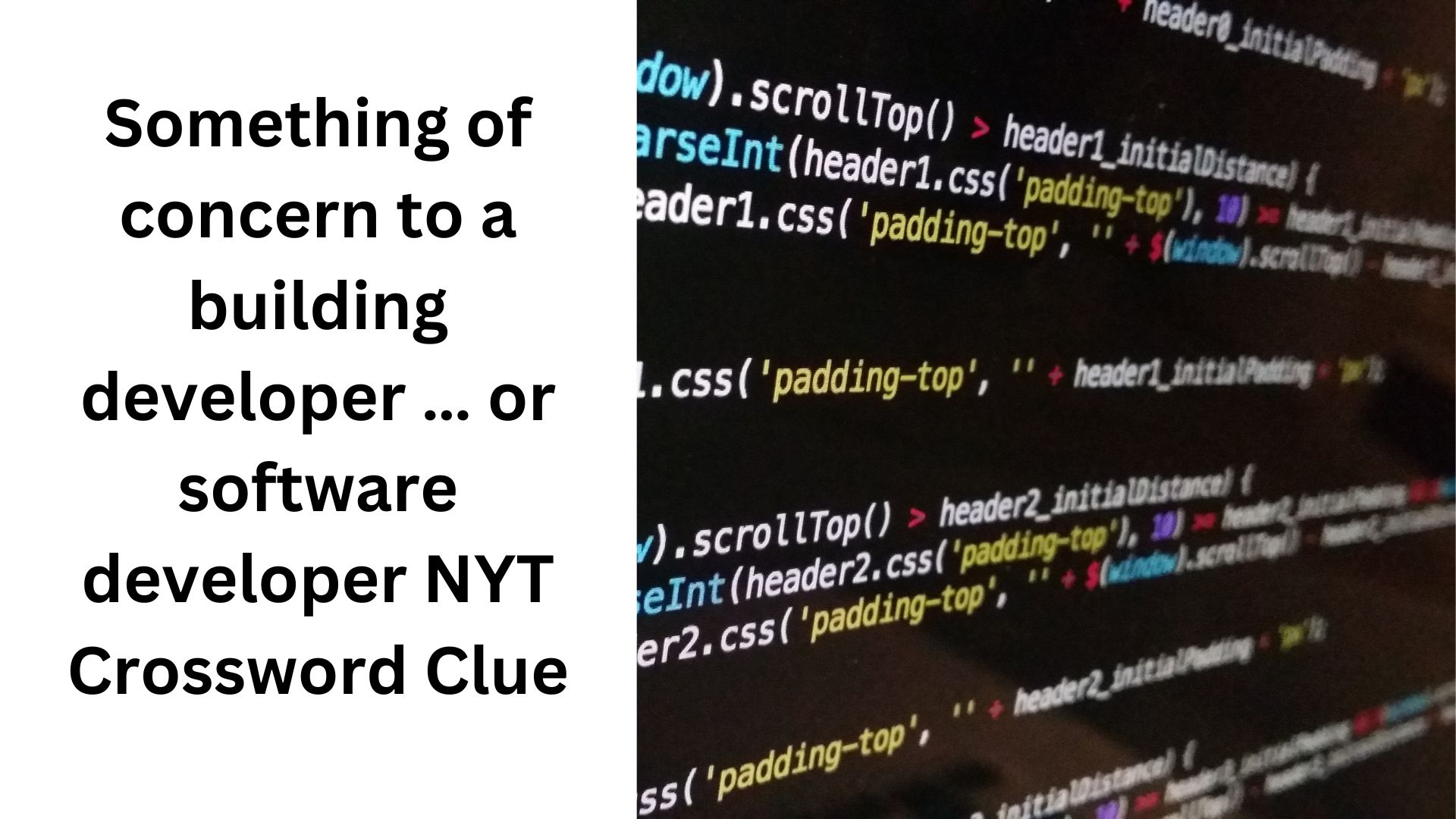 Something of concern to a building developer … or software developer NYT Crossword Clue