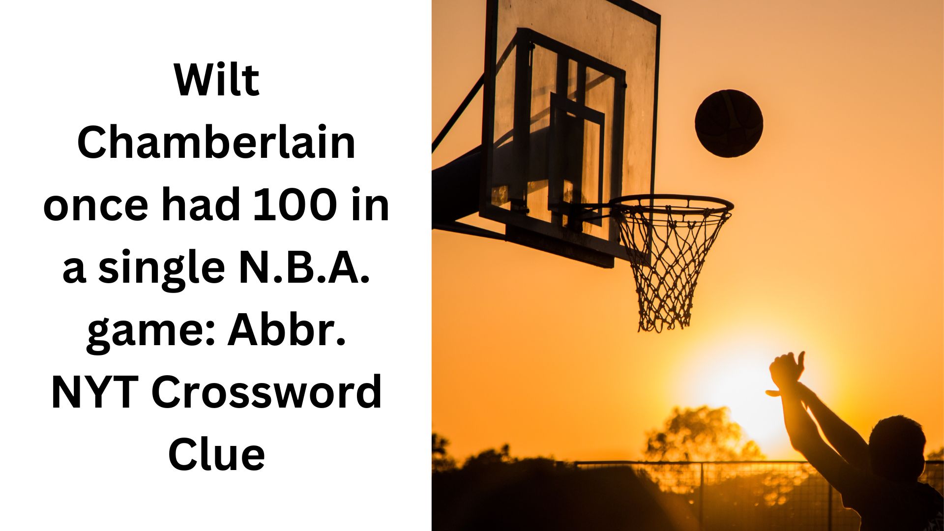 Wilt Chamberlain once had 100 in a single N.B.A. game: Abbr. NYT Crossword Clue