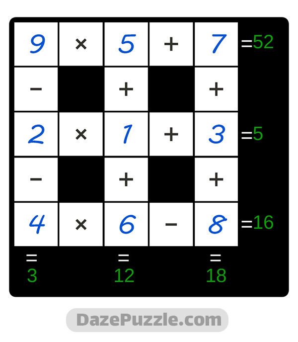 puzzle page cross sum 1 november 2024 answer