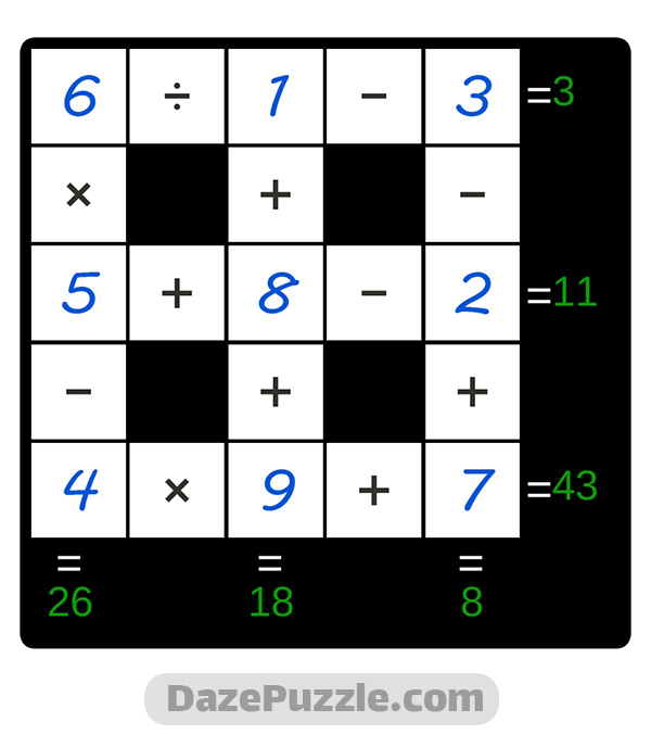 puzzle page cross sum 14 october 2024 answer