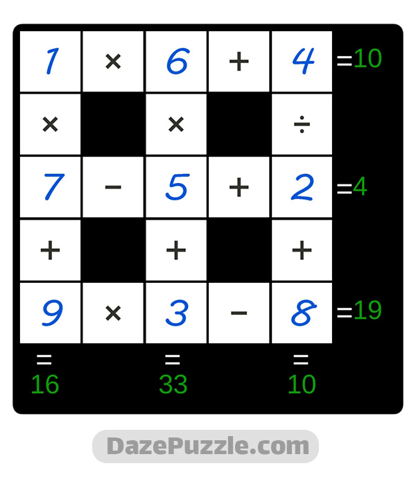 puzzle page cross sum 20 october 2024 answer