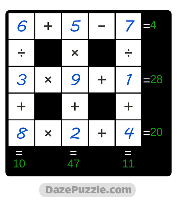 puzzle page cross sum 21 october 2024 answer