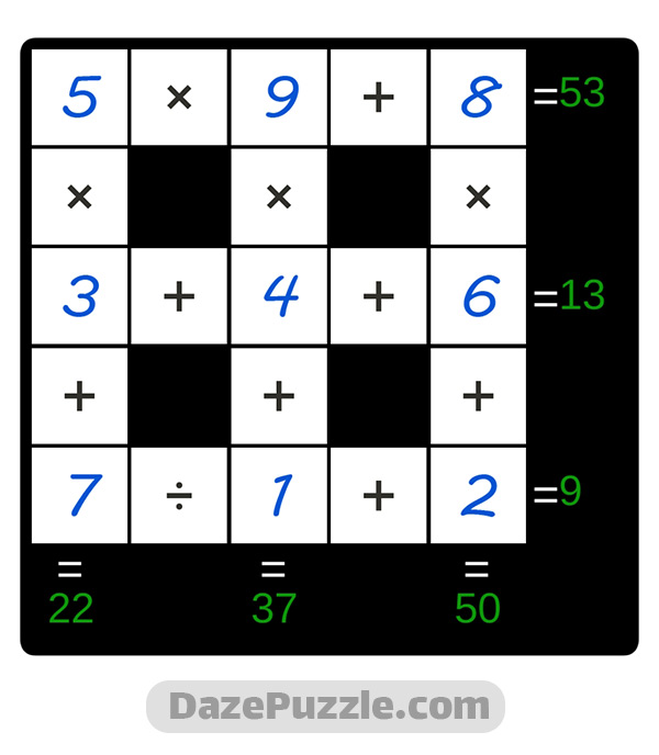 puzzle page cross sum 23 october 2024 answer
