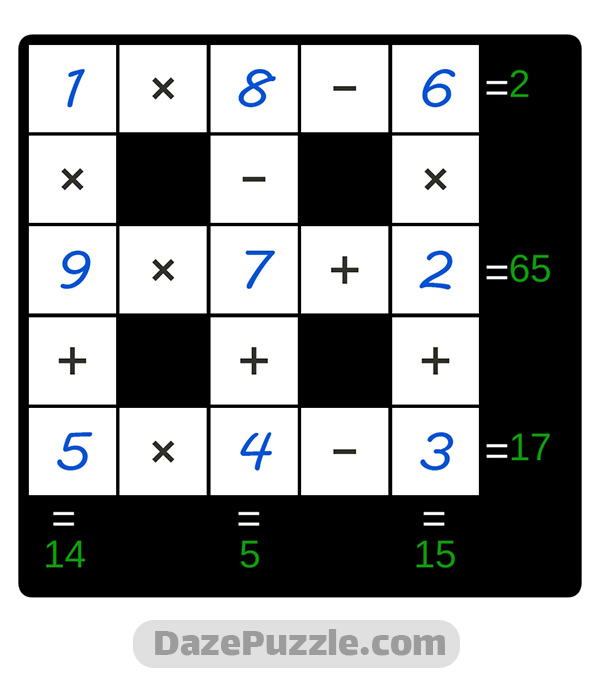 puzzle page cross sum 27 october 2024 answer