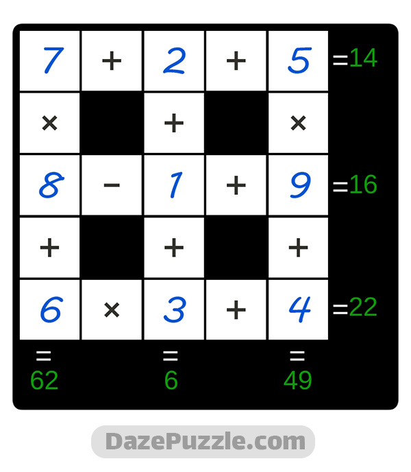 puzzle page cross sum 30 october 2024 answer