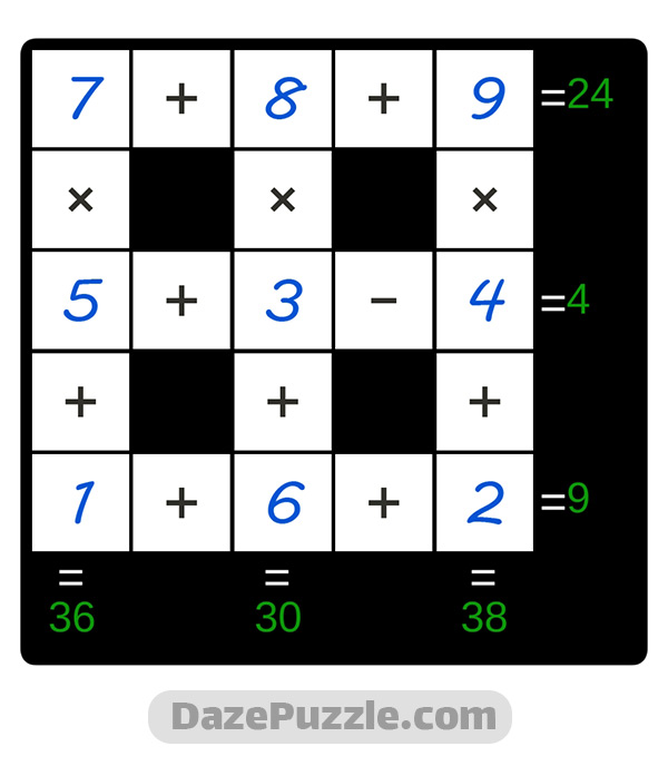 puzzle page cross sum 6 october 2024 answer