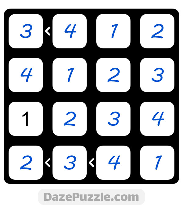 puzzle page futoshiki 1 october 2024 answer