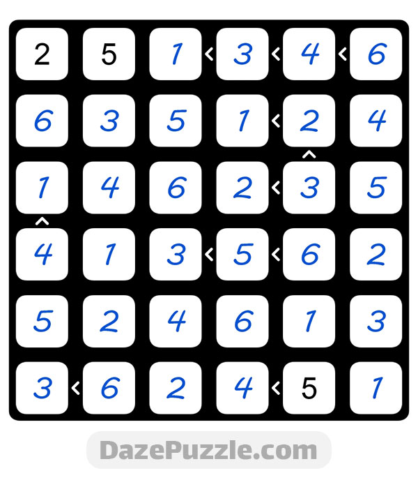 puzzle page futoshiki 19 october 2024 answer