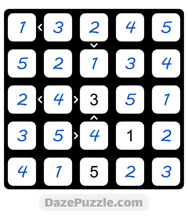 puzzle page futoshiki 22 october 2024 answer