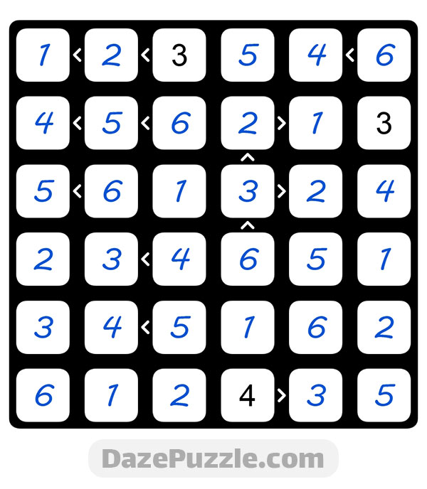 Puzzle Page Futoshiki October 5 2024 Answers