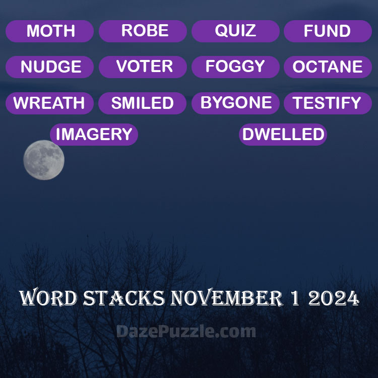 Word Stacks November 1 2024 Daily Puzzle Answer