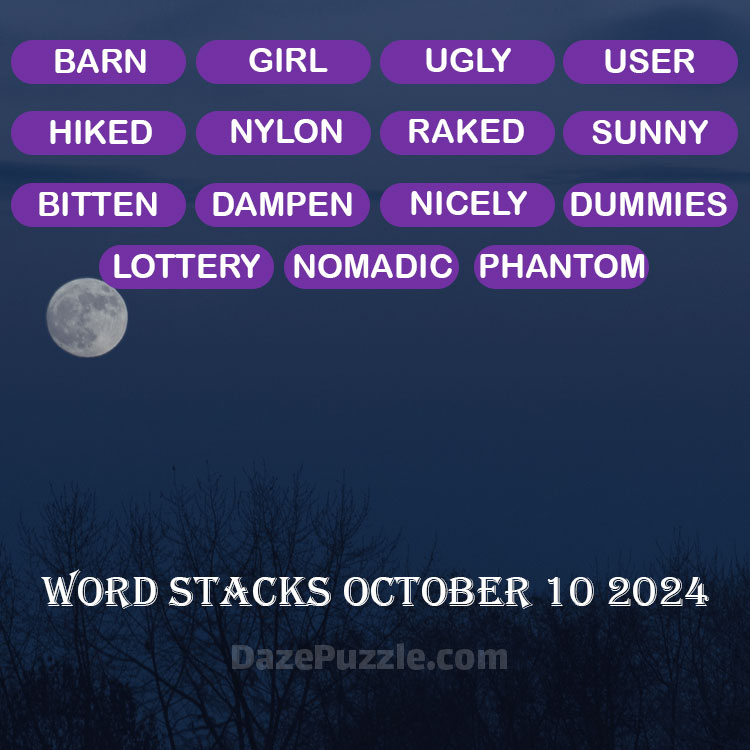 Word Stacks October 10 2024 Daily Puzzle Answer