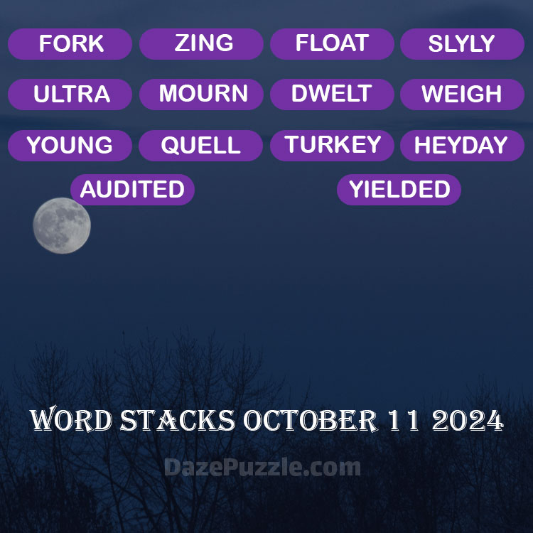 Word Stacks October 11 2024 Daily Puzzle Answer