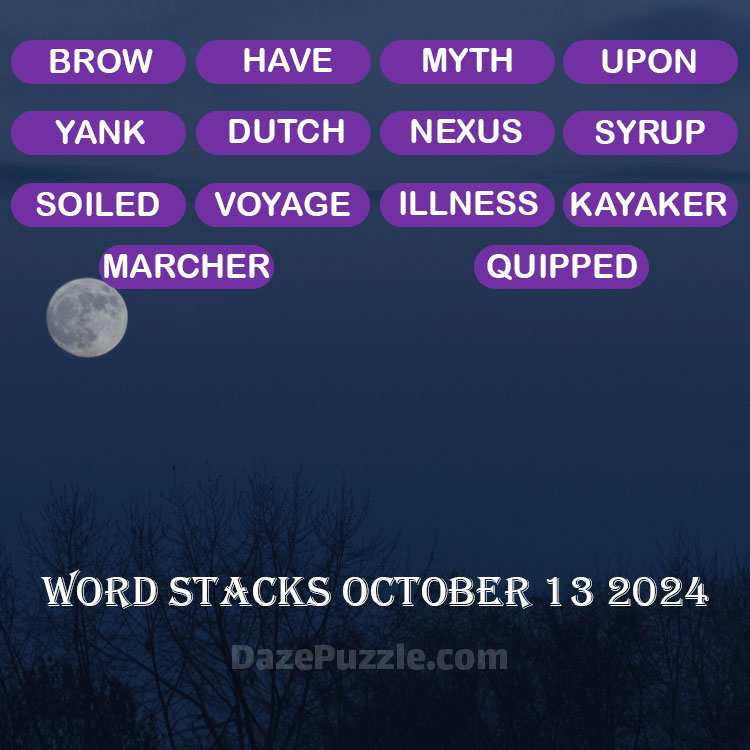 Word Stacks October 13 2024 Daily Puzzle Answer
