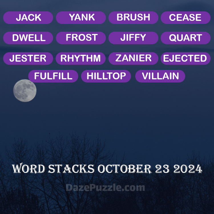 Word Stacks October 23 2024 Daily Puzzle Answer