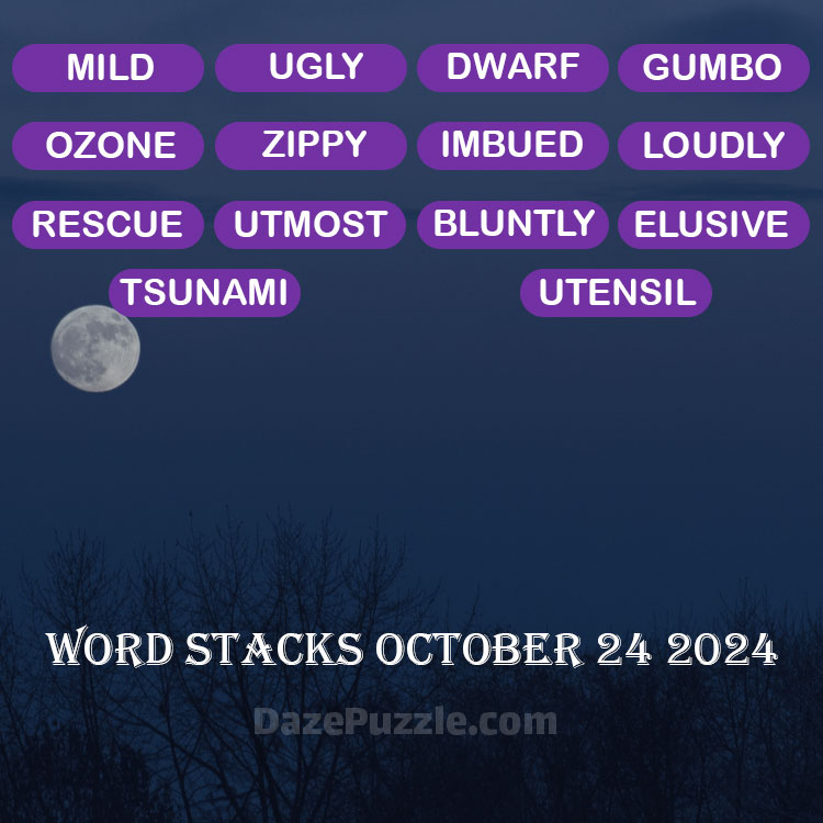 Word Stacks October 24 2024 Daily Puzzle Answer