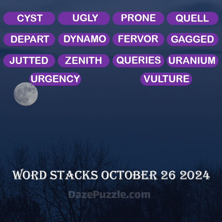 Word Stacks October 26 2024 Daily Puzzle Answer