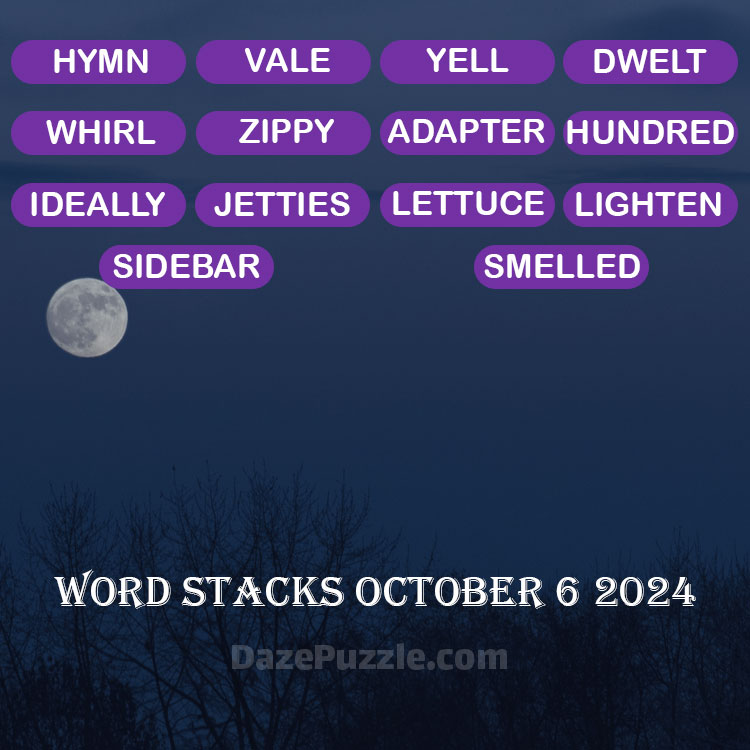 Word Stacks October 6 2024 Daily Puzzle Answer