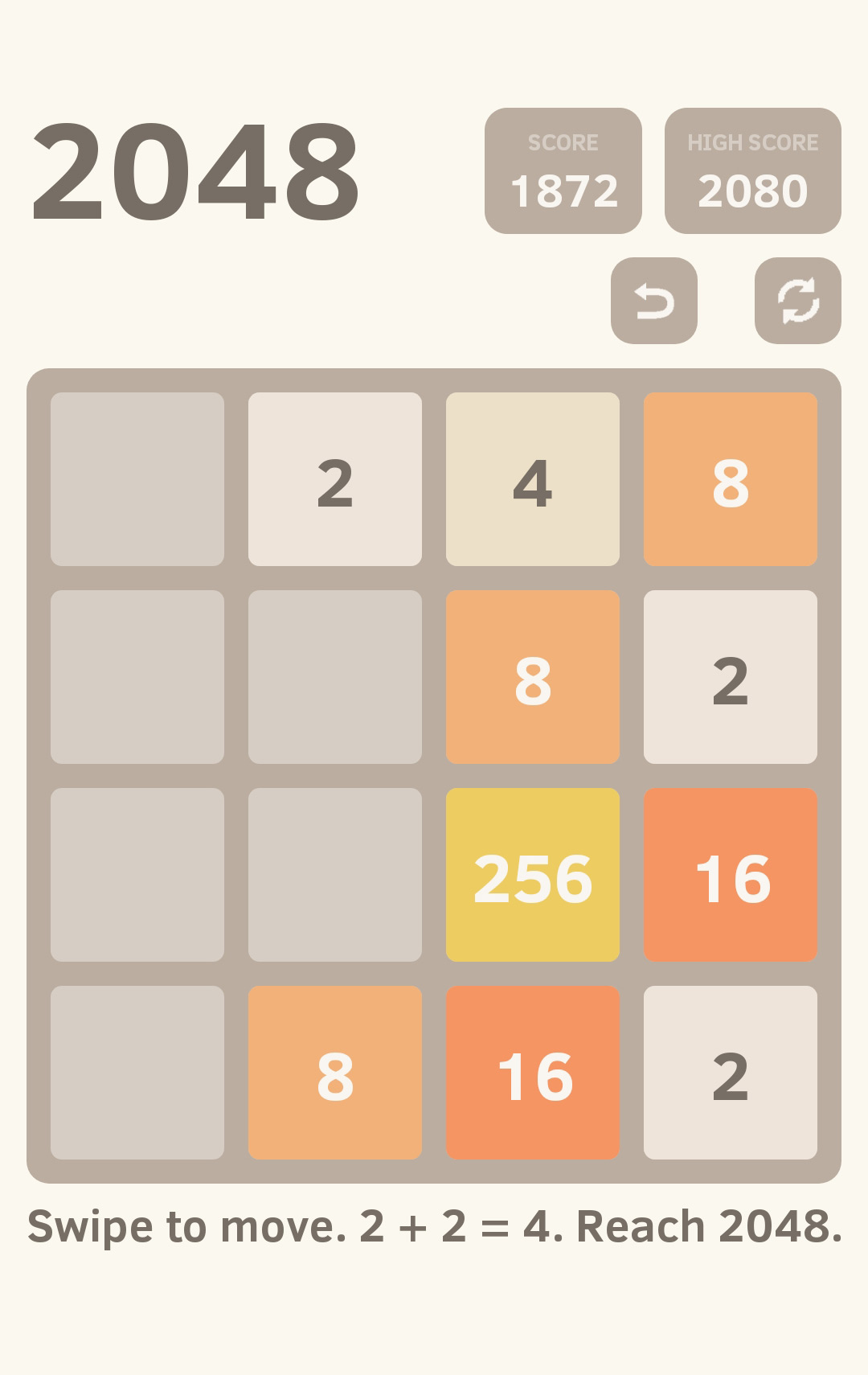 2048 gameplay