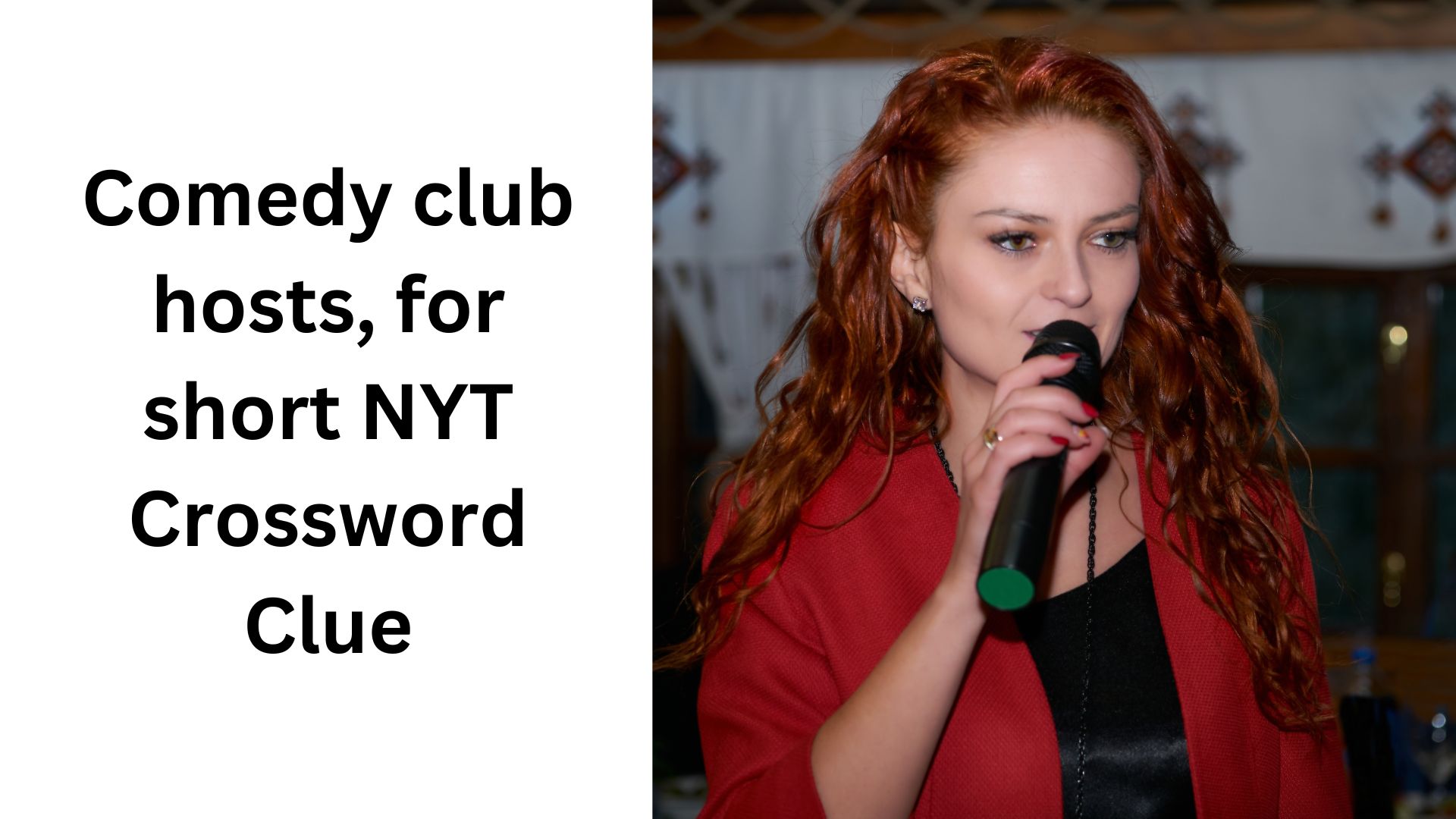 Comedy club hosts, for short NYT Crossword Clue