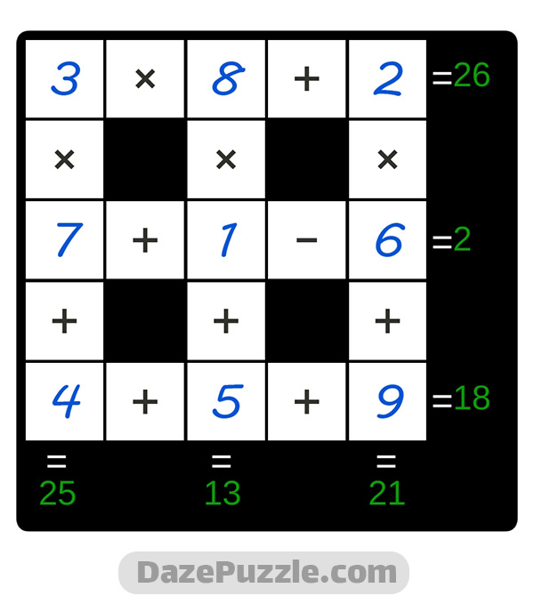 puzzle page cross sum 11 november 2024 answer