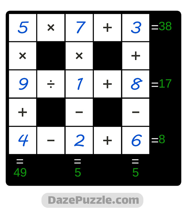 puzzle page cross sum 24 november 2024 answer