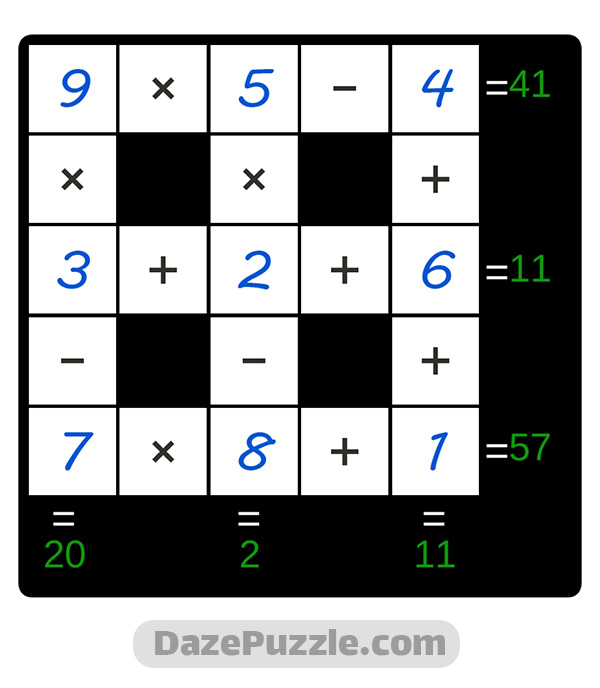 puzzle page cross sum 25 november 2024 answer