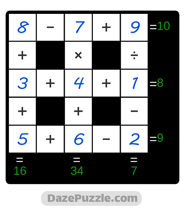 puzzle page cross sum 27 november 2024 answer