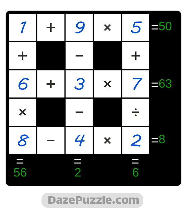 puzzle page cross sum 6 november 2024 answer