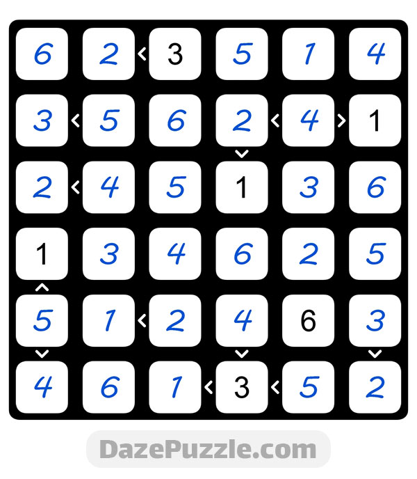 puzzle page futoshiki 16 november 2024 answer
