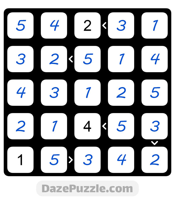 puzzle page futoshiki 26 november 2024 answer
