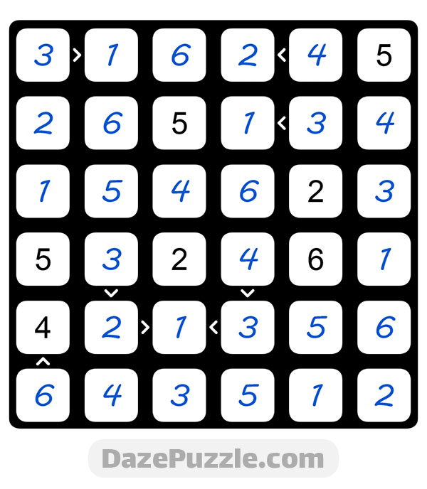 puzzle page futoshiki 30 november 2024 answer
