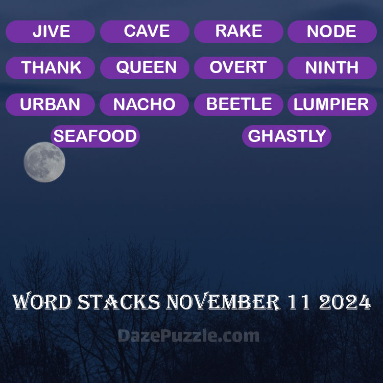 Word Stacks November 11 2024 Daily Puzzle Answer