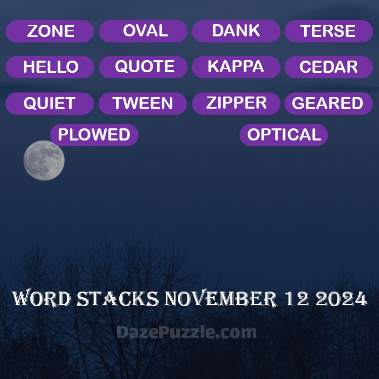 Word Stacks November 12 2024 Daily Puzzle Answer