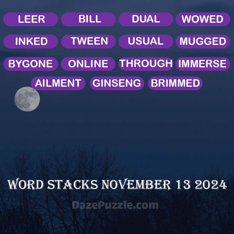 Word Stacks November 13 2024 Daily Puzzle Answer