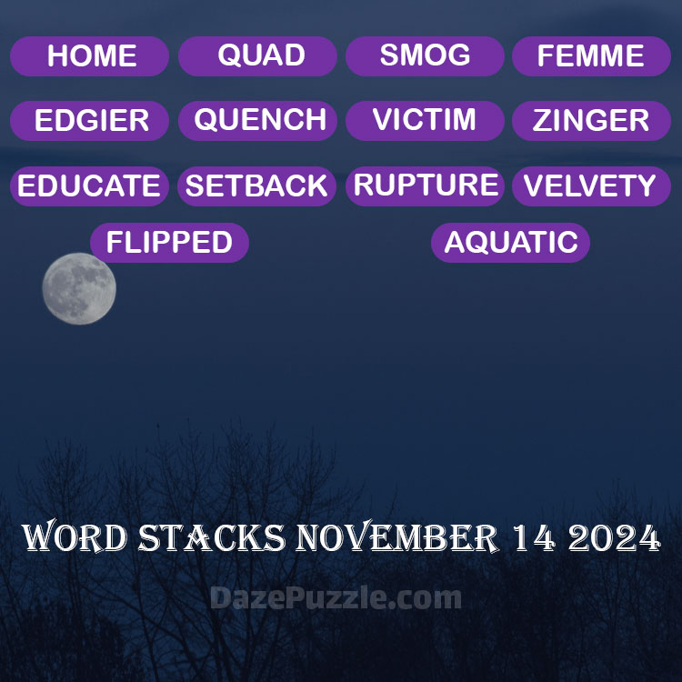 Word Stacks November 14 2024 Daily Puzzle Answer