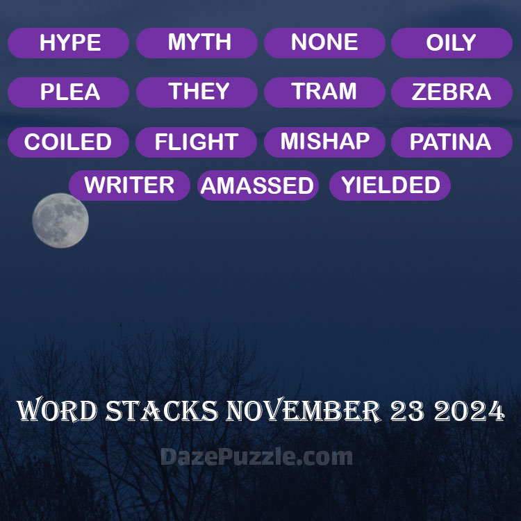 Word Stacks November 23 2024 Daily Puzzle Answer