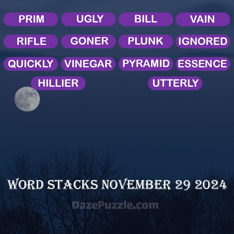 Word Stacks November 29 2024 Daily Puzzle Answer