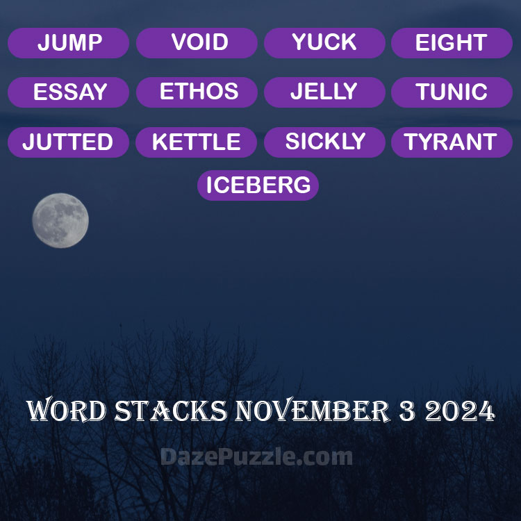 Word Stacks November 3 2024 Daily Puzzle Answer
