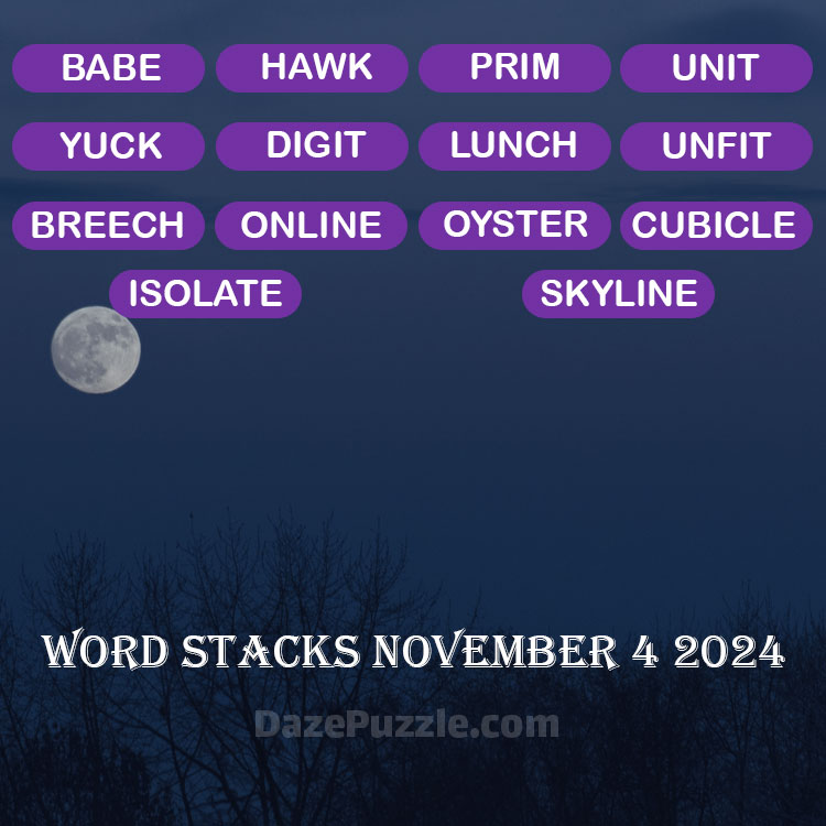 Word Stacks November 4 2024 Daily Puzzle Answer